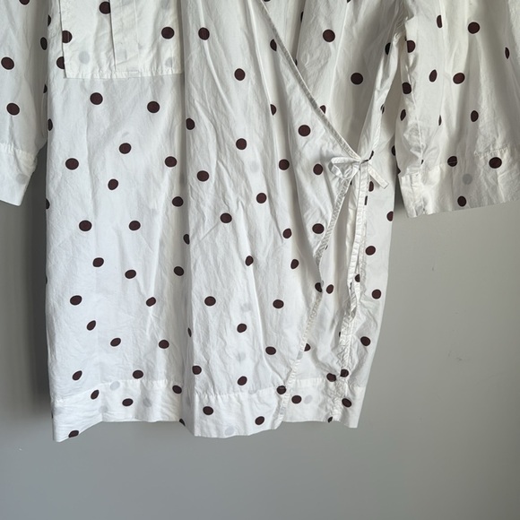 GANNI Polka-Dot Poplin Wrap Shirt L/XL - Picture 7 of 14